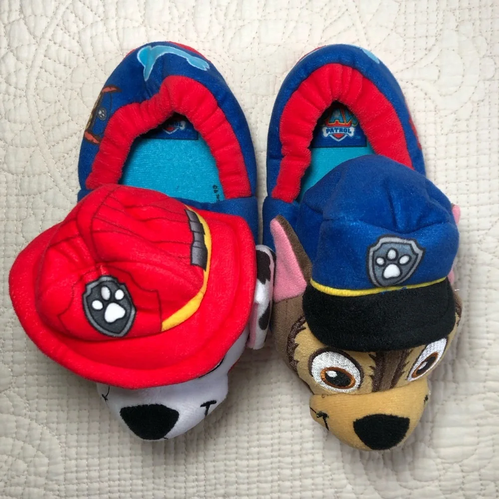 Paw Patrol Kid’s Marshall and Chase Slippers Size 9-10